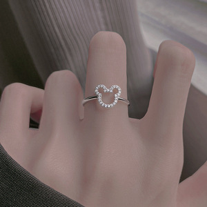 Mickey Mouse Ring For Women Cartoon Animal Zodiac Pave Setting Jewelry Gift - Product Image 1