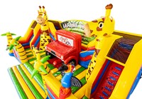 Ciudad de Diversión Inflable Comercial con Temática de Animales Salvajes, Castillo Inflable Grande de PVC para Niños, Alquiler para Eventos