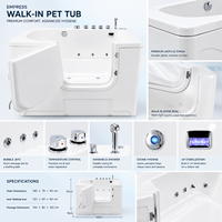 Baignoire pour chien chauffée à jets d'eau pour hydro-massage apaisant et relaxation profonde