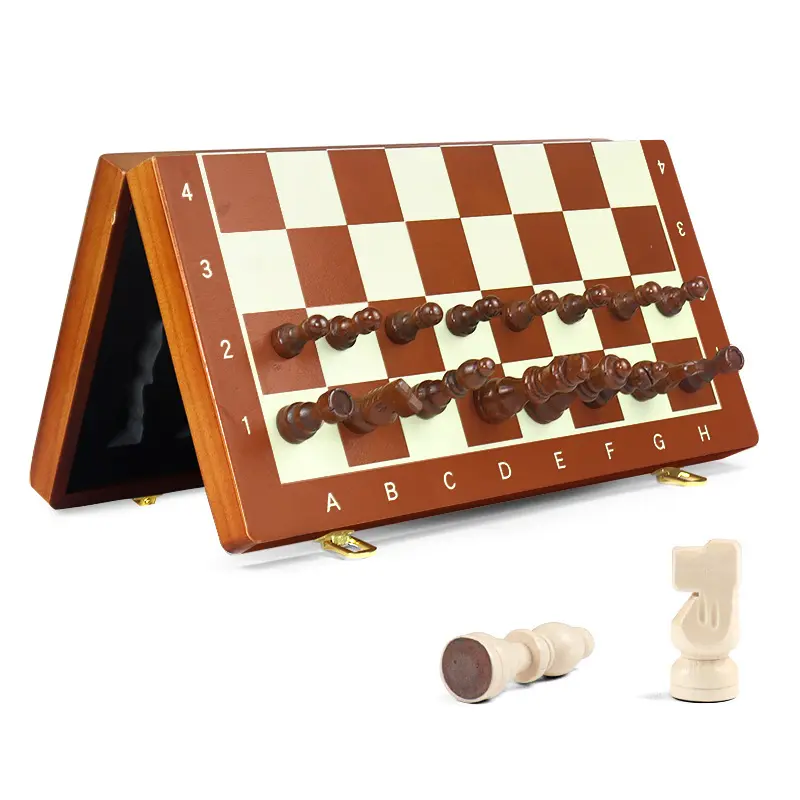 Export high quality magnetic international chess foldable large solid wood chessboard portable child-parent game chess