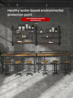 Bar de style industriel plomberie créative table et chaises en bois massif haute en bois massif
