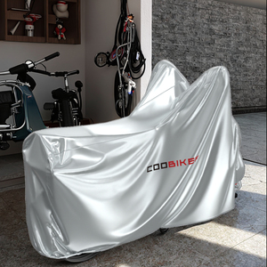 Housse de moto COOBIKER 190T en polyester argenté, très vendue, personnalisable, imprimée, imperméable, anti-UV 30+, anti-poussière - Product Image 1
