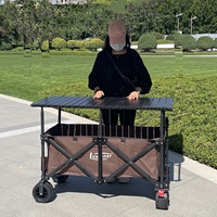 Chariot de camping pliable d'extérieur, le plus vendu aux États-Unis, table mobile grand format à hauteur réglable pour le camping et la vente ambulante (OEM)