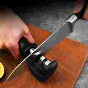 Lưỡi dao nhà bếp 3 tầng màu đen mài bằng tay bằng thép không gỉ Mài gốm tiện ích - Product Image 2