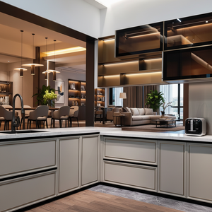 Mobile da Cucina Modulare per Esterni in Acciaio Inox 304 con Fornello Integrato e Armadietto Portaoggetti, Design Semplice per Piccole Abitazioni Personalizzate - Product Image 1