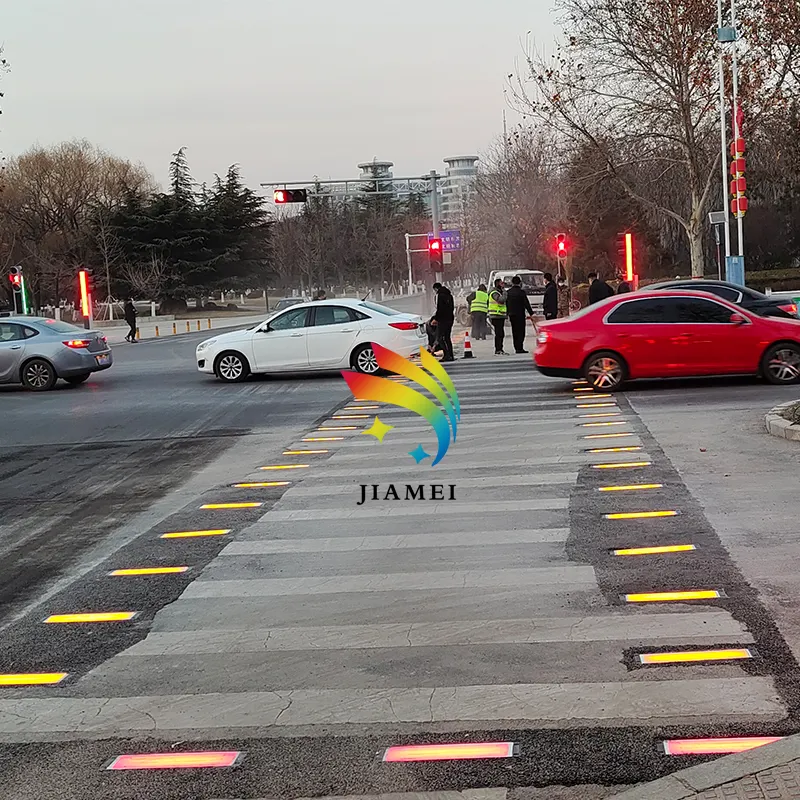 Three-color Traffic Light Ground Warning Safety Led Smart Zebra Crossing Linear Buried Floor Tile Traffic Signal Light