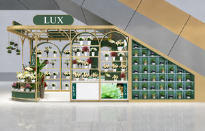 Nouveau Modèle LUX – Comptoir de Magasin de Fleurs en Acrylique Personnalisé, Conception Professionnelle pour Centre Commercial, Kiosque de Magasin - Product Image 2