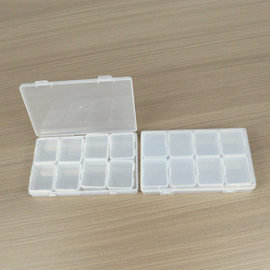 Transparent Plastic <b>Storage</b> <b>Box</b> 4 Rows 8 Compartments Rectangular Office Organizer For <b>Small</b> Parts And Accessories - Product Image 1