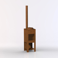 Fournitures de jardin, structure KD extérieure, foyer moderne en acier Corten pour jardin, cheminée à bois
