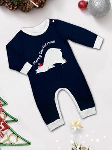 맞춤형 블루 베어 프린트 겨울 긴팔 2피스 세트 여성 남성 신축성 있는 허리밴드 - Product Image 5
