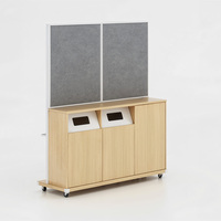 Armoire de rangement de bureau avec double compartiment de tri, armoire haute modulaire avec étagère ouverte à LED pour bureau moderne
