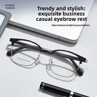 35045 Montures de lunettes pour hommes en alliage, durables et légères, pour un usage professionnel et décontracté, avec design de cheville exquis et monture carrée intégrale