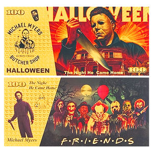 Envío <span class=keywords><strong>Gratis</strong></span>, 8 Modelos, Tarjeta <span class=keywords><strong>de</strong></span> Recuerdo <span class=keywords><strong>de</strong></span> Películas <span class=keywords><strong>de</strong></span> Terror Americanas, Anime, Child's Play, Boleto <span class=keywords><strong>de</strong></span> Color, Billete Individual Bañado en Oro - Product Image 5