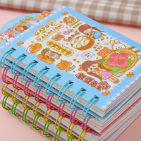 Carnet spirale mignon Depai A7-201, motif dessin animé, mini-journal kawaii avec onglets découpés, 80 feuilles lignées, reliure Wire-o, cadeau pour enfants et étudiants