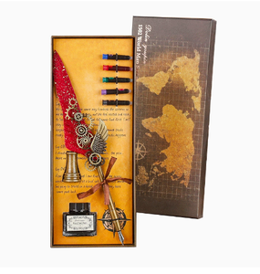 Stylo à plume de luxe décoratif avec plume, pour cérémonie de mariage, signature, logo personnalisé, papeterie souvenir, encre fluide, écriture professionnelle - Product Image 1