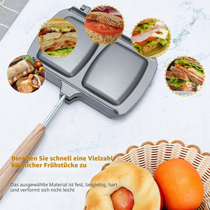 Popular <b>Portable</b> Sandwich Cake Mold Aluminium Roasting Pan Outdoor Use Two Side Breakfast Sandwich <b>Grill</b> Pan - Product Image 3