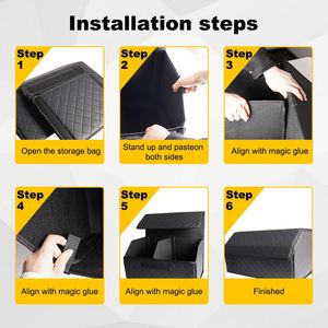 Wholesale Foldable Auto Multifunctional Folding Leather Car <b>Storage</b> <b>Box</b> <b>Trunk</b> Organizer Custom Logo - Product Image 3