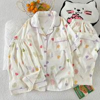 Pyjama populaire en coton nuage pour femme, ensemble trois pièces à col ouvert, pull, short et pantalon long, tenue d'intérieur pour femme