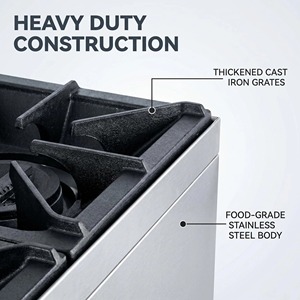 Fornello a Gas Commerciale da Tavolo in <span class=keywords><strong>Acciaio</strong></span> Inossidabile a 2 Fuochi per Ristoranti - Vendita all'Ingrosso - Product Image 3