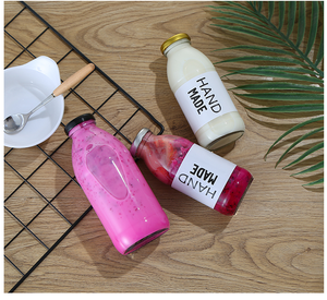 Wholesale Price 300ml and 500ml <strong>Glass</strong> <strong>Bottle</strong> for <strong>Milk</strong> with Lid Wholesale 16 oz <strong>Glass</strong> <strong>Milk</strong> <strong>Bottles</strong> Accepting Custom logo - Product Image 5