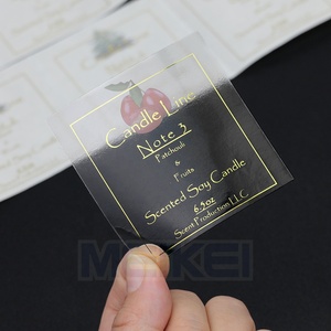 Tùy chỉnh in ấn không thấm nước chết cắt tự dính trong suốt dập nóng lá vàng rõ ràng Vinyl Nhãn dán nhãn - Product Image 2