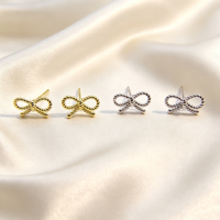 Boucles d'oreilles clous papillon en argent 925, unisexe, tendance, or blanc, or rose, cadeau de fête, bijoux plaqués argent