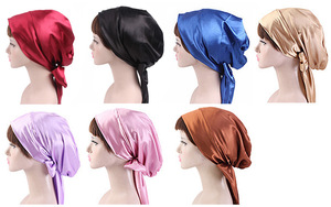 <span class=keywords><strong>Bonnet</strong></span> en satin de soie <span class=keywords><strong>pour</strong></span> femmes, <span class=keywords><strong>bonnet</strong></span> de <span class=keywords><strong>nuit</strong></span> doux et réglable, couvre-chef, chapeau turban, nouveauté vente en gros - Product Image 6