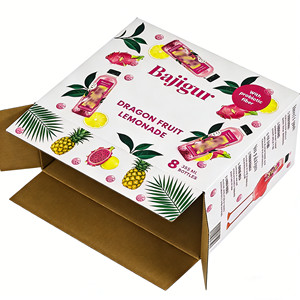 Caja de Bebidas Corrugada Ecológica con Impresión a Todo Color para Jugos, Agua y Café en Botella, Disponible en Tamaños de Paquete de 6/<span class=keywords><strong>12</strong></span>/24 Unidades - Product Image 3