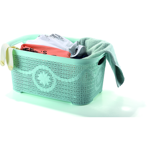 Panier en plastique polyvalent de 12000ml en tricot avec poignées Organisateur de rangement durable pour la lessive, les vêtements et les articles - Product Image 4