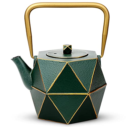 1.2L Diamond Shaped Outdoor Teapot Cast Iron Kettle Teapot Water Boiler Colorful Iron Hot Water Kettle