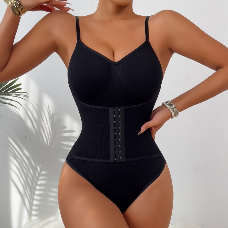 Adjustable-Strap Tummy-Control Waist Trainer: waistband, closure and adjustment-point detail