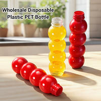 Bouteille en plastique PET jetable transparente de 500 ml pour emballage en gros, créative, anti-fuite, pour boissons et jus
