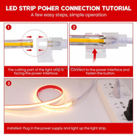 Bande de LED Cob 110V 220V avec connecteur de prise 3000K 4000K 6500K bande étanche chaude/naturelle/blanche bande de lumière LED intérieure extérieure