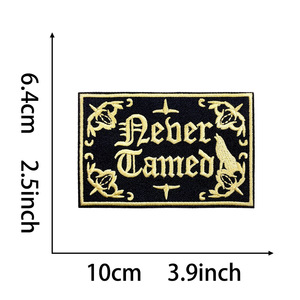 Parche Bordado con Letras Góticas Vintage, Nunca Domado, Espíritu Libre, Corazón Salvaje, Alma Rebelde, Aplique Termoadhesivo o para Coser - Product Image 4