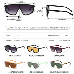 Logo Custom 2026 Vintage Men Women Big <b>Frame</b> Sun Glasses UV400 <b>Square</b> One Piece Lens <b>Sunglasses</b> - Product Image 6