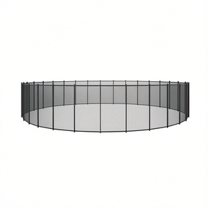 Valla para Piscina de 4 Pies x 12 Pies, Redonda, Negra, Diseño Enterrado, Construcción Metálica de Seguridad para Exteriores - Product Image 1
