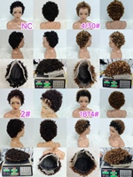 Promotion Letsfly 26$ Perruques Pixie Courtes 4C avec Baby Hair, Lace Frontale 13x4, 100% Cheveux Humains, Vente en Gros, 130 grammes