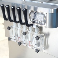 Machine à glace italienne combinée, automatique, 5 saveurs, pour glace molle, sundae et yaourt glacé