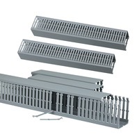 Goulotte de câblage ouverte en PVC, résistante à la chaleur, ignifuge, anti-UV, flexible, grise, pour protection de câbles