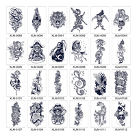 Semi-Permanente Waterdichte Papieren Tattoo Stickers Plantaardige Grote Ontwerpen Kruidenvruchtensap Niet-Giftige Body Art Face Mouw