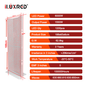 Panel Terapi Cahaya Merah ILUXRED Smart Screen Control, Perangkat Kecantikan Seluruh Tubuh LED Inframerah Dekat NIR Dengan Dudukan Vertikal - Product Image 3