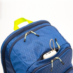 Large Capacity Blue Lightweight Versatile Backpack Rhombus <b>Grid</b> Fashion Bag Short Trip Multi-functional Casual Bag - Product Image 4