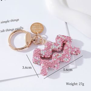 Porte-clés pendentif zodiaque de luxe en diamant - Cadeau personnalisé avec pierre de naissance et signe astrologique pour anniversaire/anniversaire de mariage/Saint-Valentin - Product Image 4