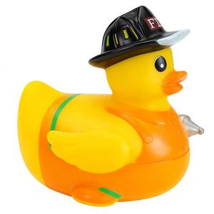Jouets de bain et de douche pour enfants en gros, petits canards jaunes sur le thème des pompiers - Product Image 1