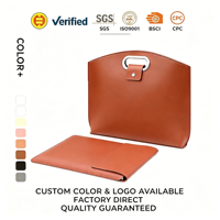 Housse pour ordinateur portable en cuir PU, sacoche artisanale en cuir à bandoulière, remplacement pour ordinateurs portables 13,3/14,1 pouces, personnalisable OEM ODM
