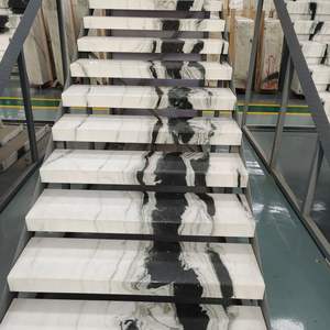 Marbre blanc Panda personnalisé <span class=keywords><strong>pas</strong></span> <span class=keywords><strong>cher</strong></span>, <span class=keywords><strong>dalle</strong></span> de marbre blanc pour escalier, <span class=keywords><strong>dalle</strong></span> de marbre blanc pour mur, douche, sol - Product Image 5