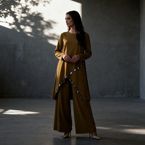 Abaya élégante en polyester longue et personnalisée de qualité supérieure pour femmes musulmanes, robe de soirée élégante - Product Image 2