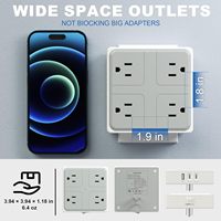 Stop Kontak Lantai ABS IP20 FCC Efisiensi Tinggi 10A 4AC 2USB-C 1USB-A dengan Proteksi Lonjakan Arus untuk Kantor, Rumah, Hotel, dan Mahasiswa