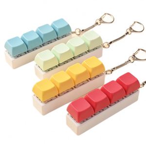 Factory Rectangular Keychain Creative Mechanical <b>Keyboard</b> Keycaps Style Macaron Colors Fingertip Toy Pendant for Anxiety Relief - Product Image 3