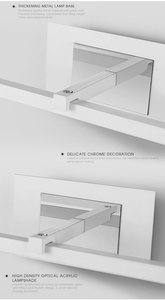 Applique murale LED moderne en plastique blanc, rectangulaire, à montage en surface pour salle de bain, blanc neutre 4100K, CRI85+, commande par interrupteur - Product Image 4